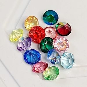 Set of 14 Rainbow Rhinestones, perfect for adding to your charm locket.